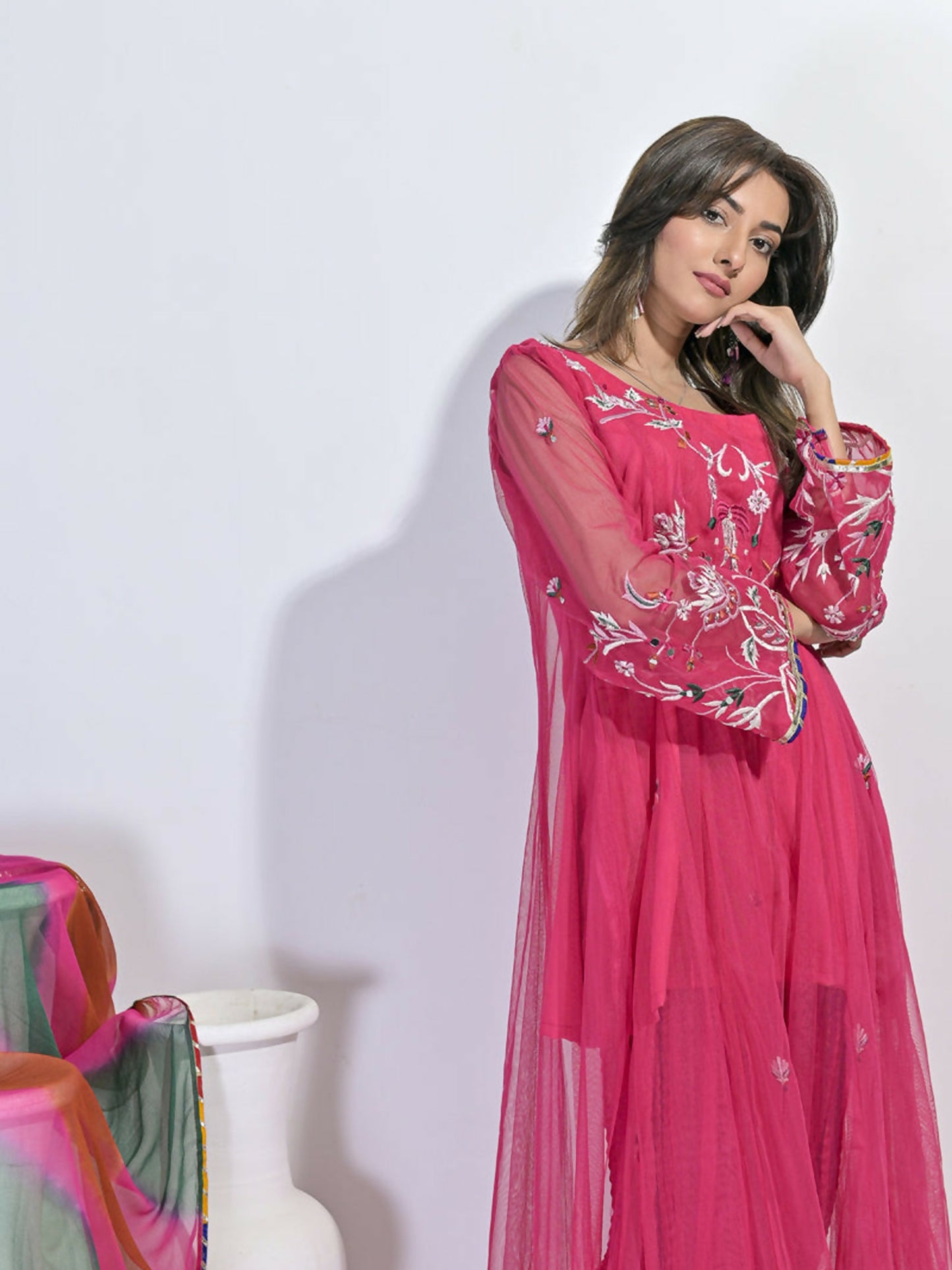 Ruby's Couture Festive Fall'25 Net Embellished Stitched 3-Piece Suit-Naza