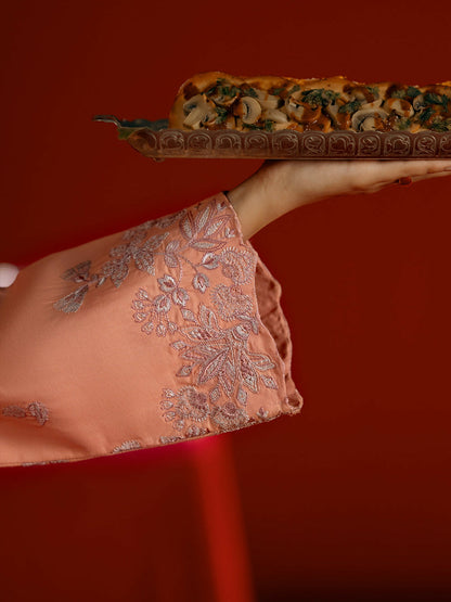Joolie By Saira Rizwan Lawn Embroidered Stitched 2-Piece Suit-Joolie Peach-JBP25-05