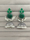 H&A Jewellery Traditional Dome-Shaped Jhumka Earrings with Pearl Drops