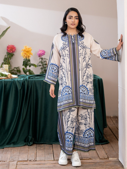 Panache Apparel Crepe De Luxe Crepe Printed Co-Ord Set-Trails