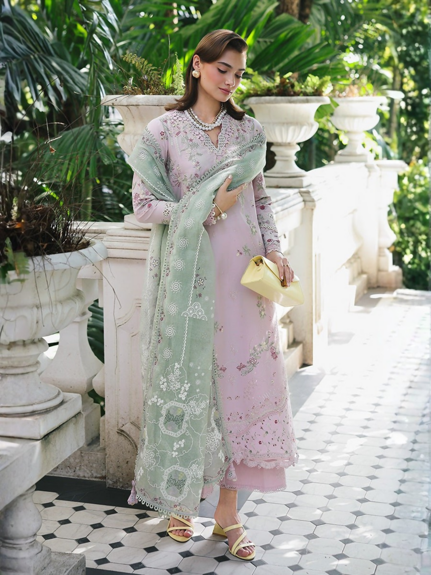 Qalamkar Qline Lawn Drop-1 Embroidered Unstitched 3-Piece Suit-RP-11-Inaya