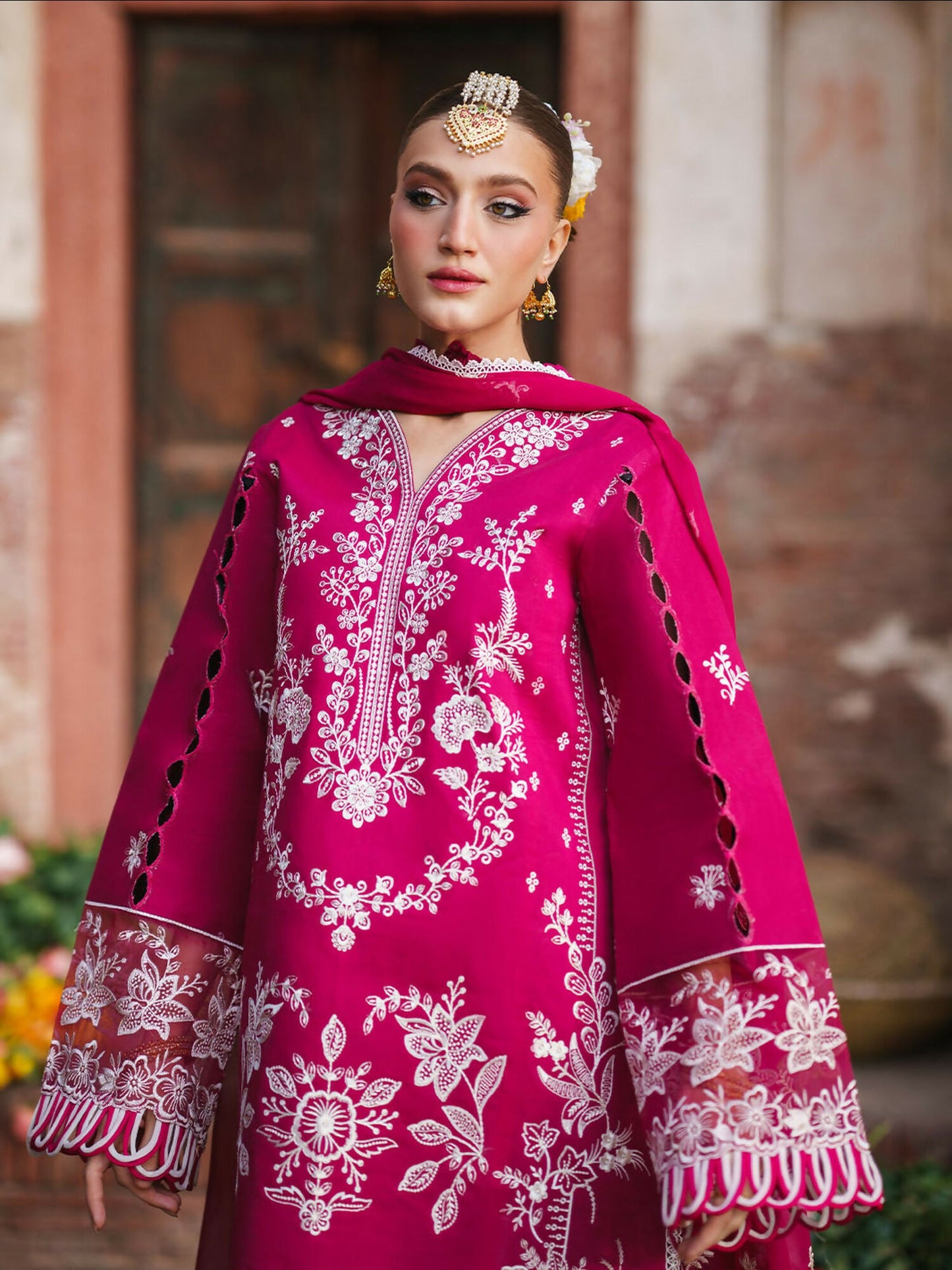 Mahnur Gul Luxury Lawn'26 Embroidered Stitched 3-Piece Suit-G-001