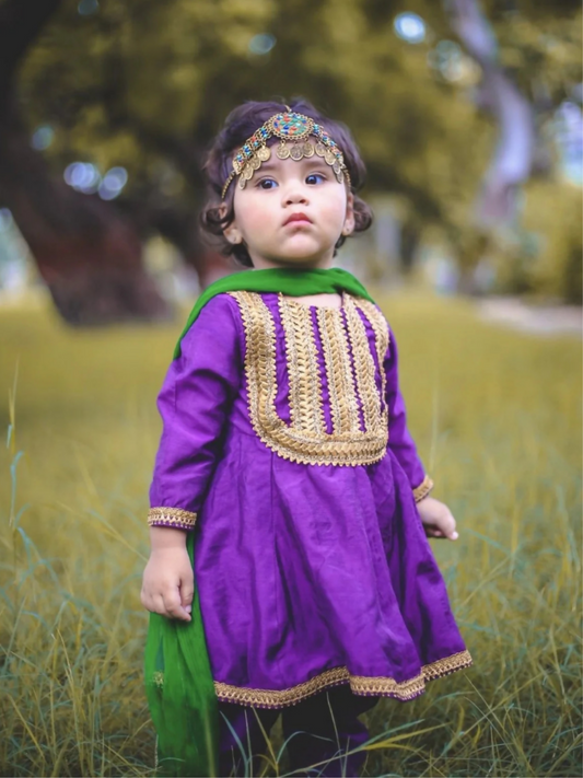 Kidoz Kloset Cotton Silk Stitched 3-Piece Suit-Cherry Berry