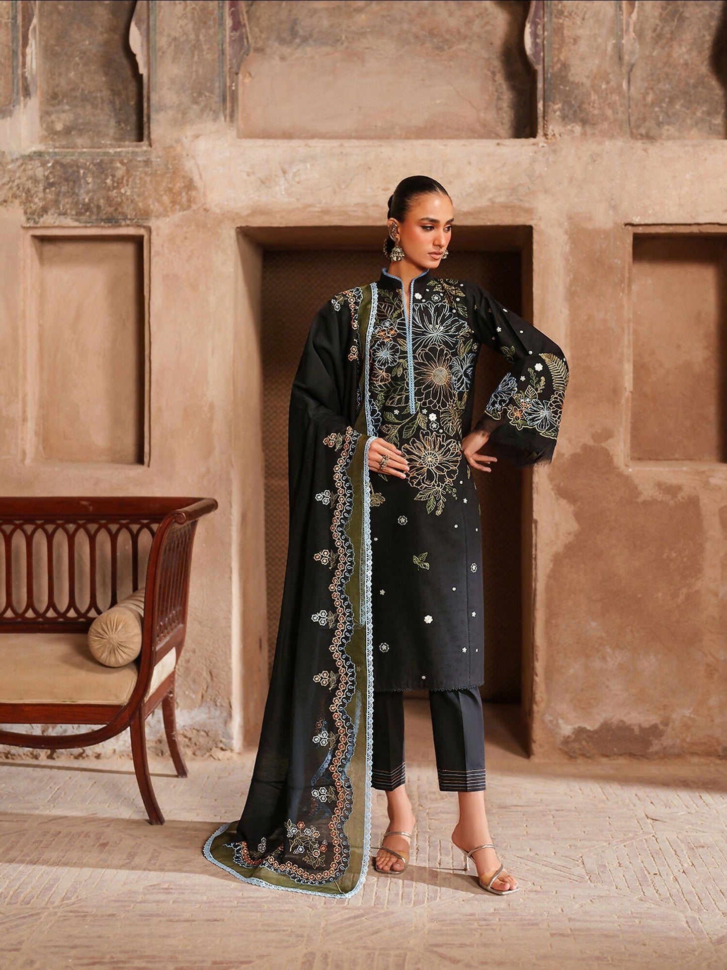 Binilyas Suroor Eid Pret'26 Lawn Embroidered Stitched 3-Piece Suit-244-A