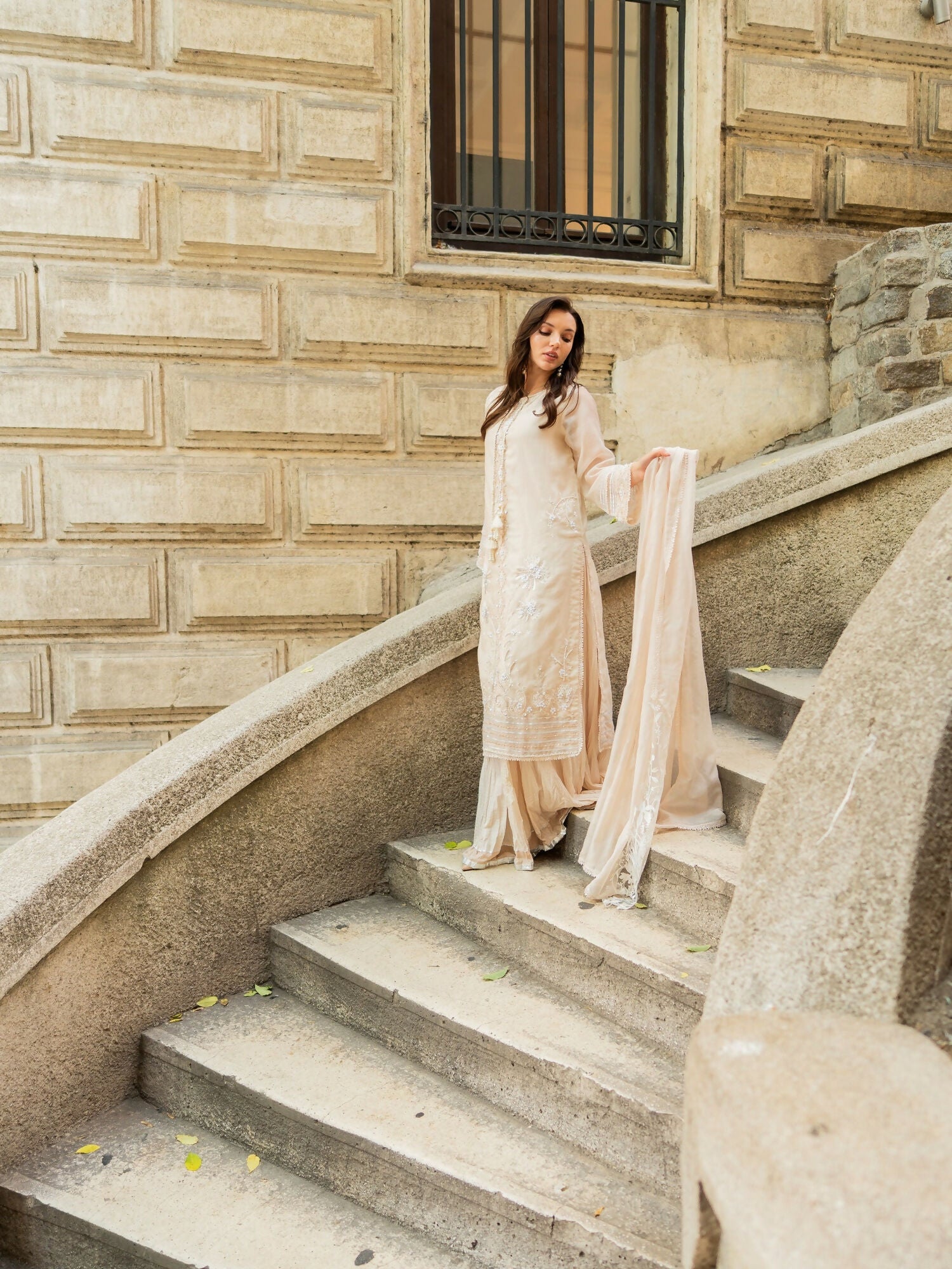 Farooq Hameed Studio EiD Collection'26 Pure Khaddi Net Embroidered Stitched 3-Piece Suit-Zavay