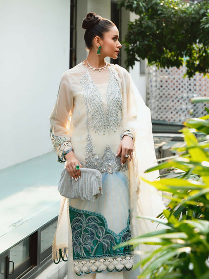 Shiza Hassan Aira Luxury Pret Cotton Net Embroidered Stitched 4-Piece Suit-Cyra