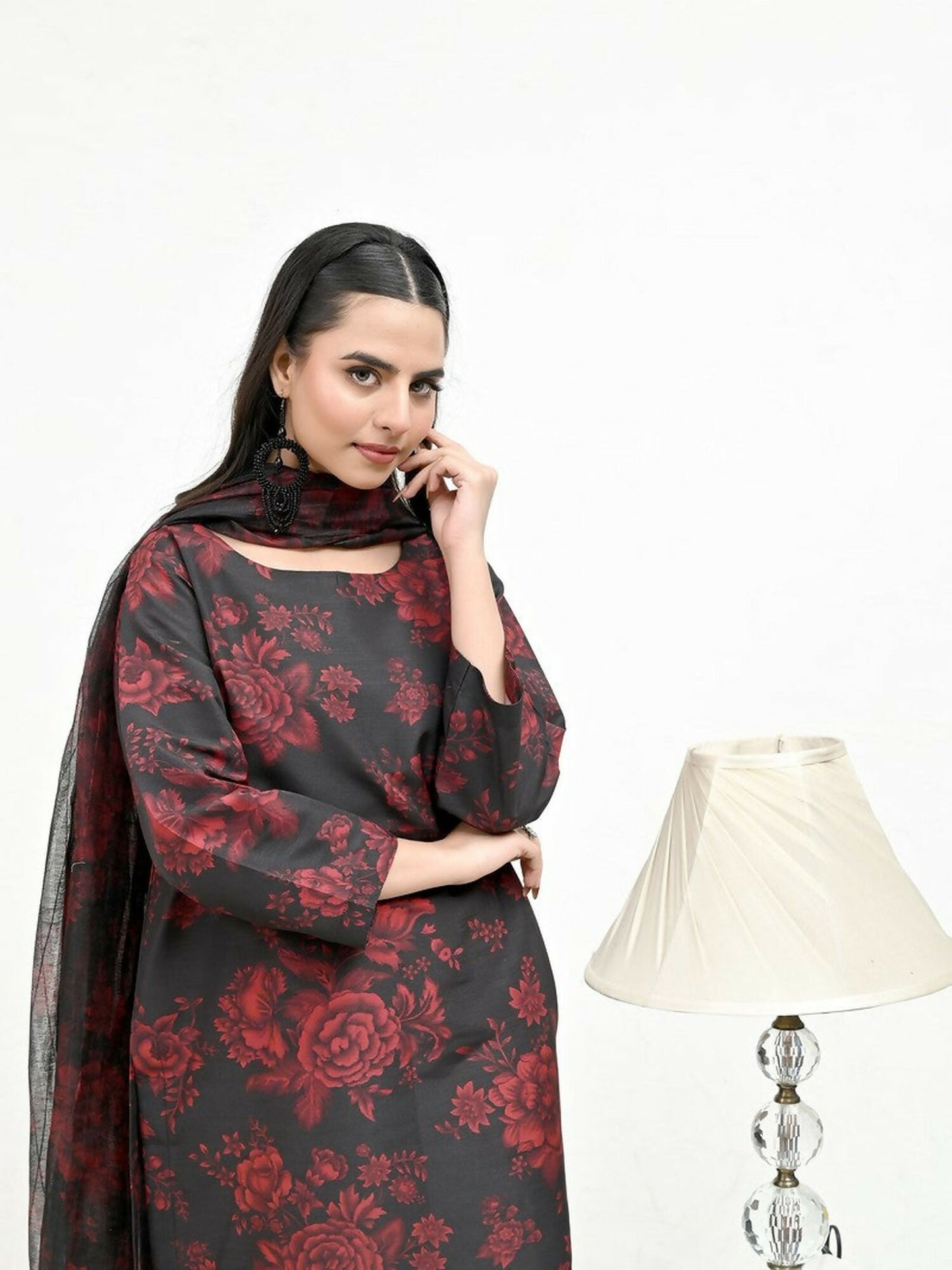 Imran Aftab Valentine's Day Raw Silk Printed Unstitched 3-Piece Suit-IAVD 02