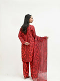 Imran Aftab Valentine's Day Raw Silk Printed Stitched 3-Piece Suit-IAVD 04