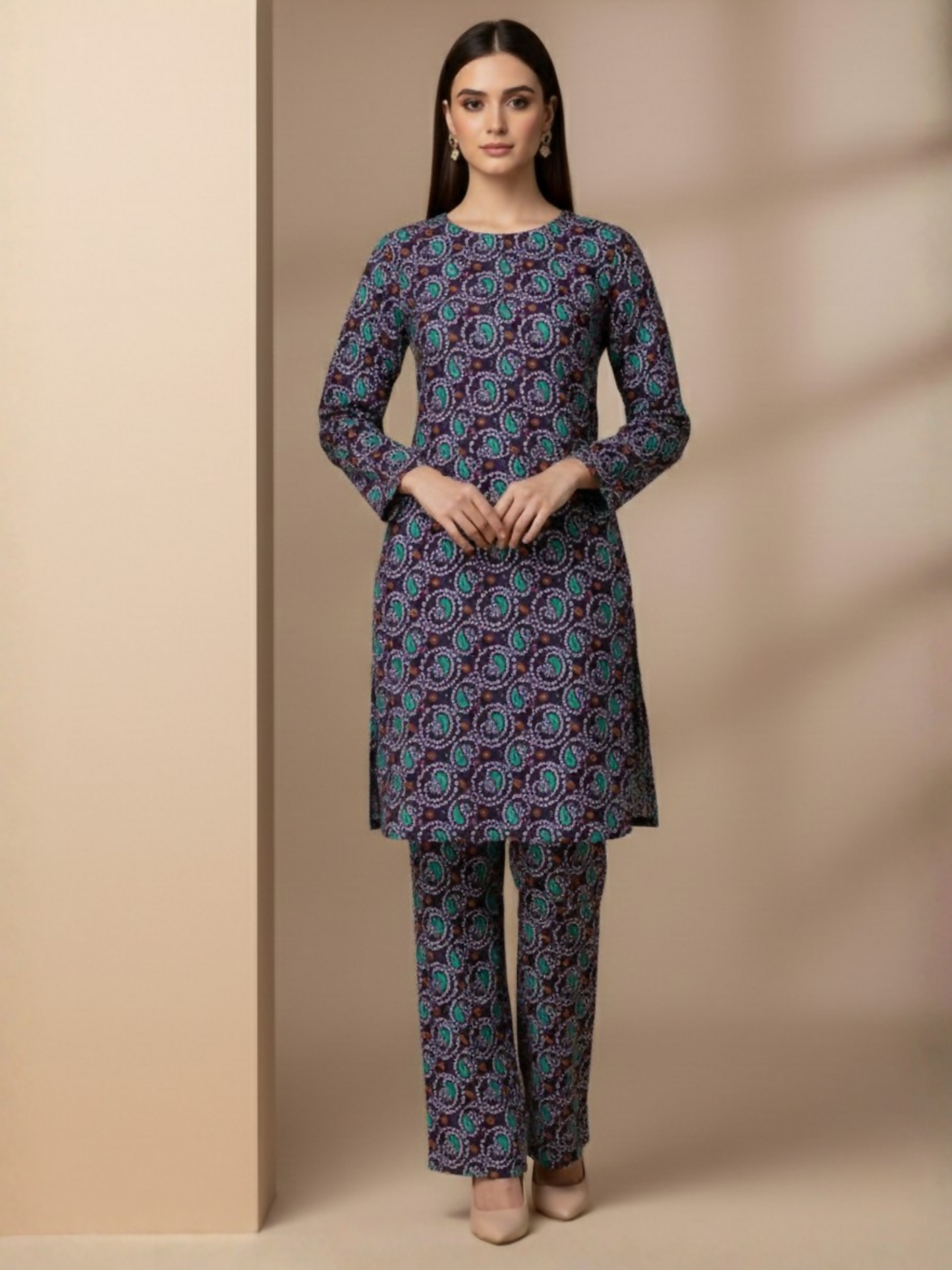 Bin Shaukat Cotton Cambric Printed Unstitched 2-Piece Suit