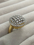 H&A Jewellery 18K Gold Polished Zircon Diamond Cluster Ring