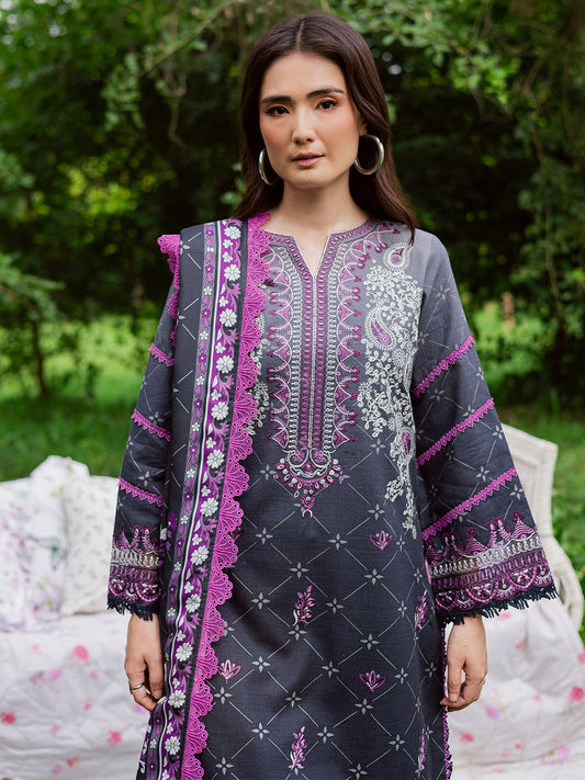 Mahnur Gardenia Khaddar Embroidered Stitched 3-Piece Suit-GR-02