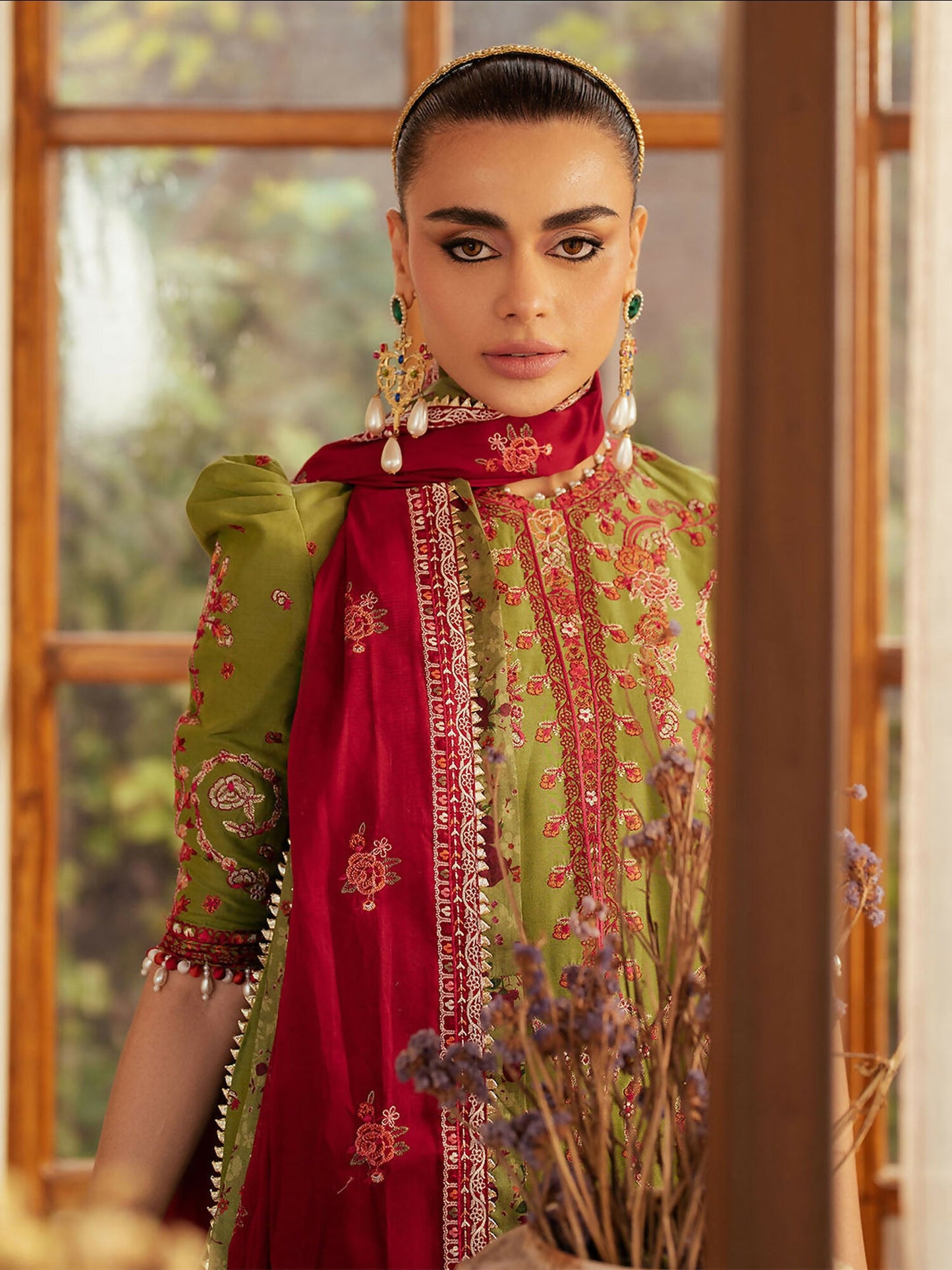 Binilyas Mehroze Lawn Embroidered Stitched 3-Piece Suit-93-B
