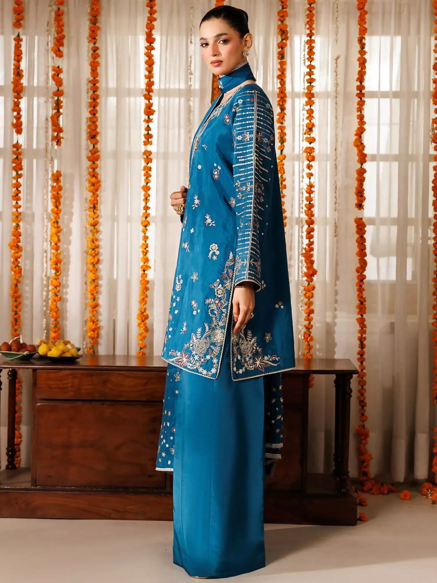Panache Apparel Noore Eid Edit Sheesha Silk Embroidered Stitched Suit-Gulbaan