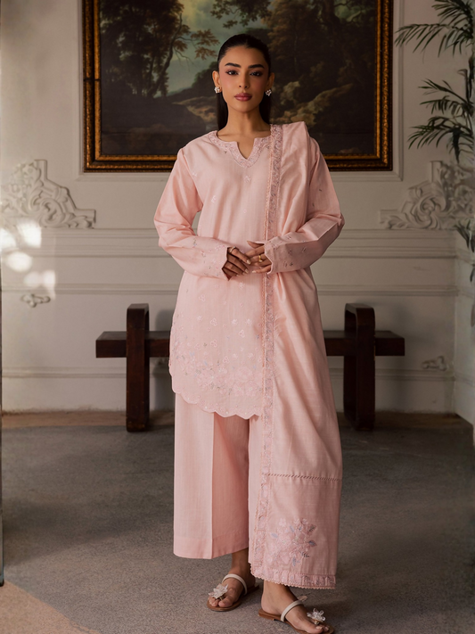 Mannat Clothing Laila Winter Pret '25 Karandi Embroidered Stitched Suit-Mina