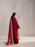Shurooq Echoes In Bloom Raw Silk Embellished Stitched 3-Piece Suit-Scarlet Reverie
