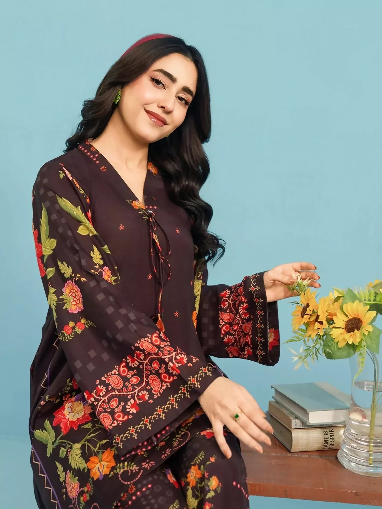 Panache Apparel Dear Summer Silk Lawn Printed Co-Ord Set-Bloom Craft