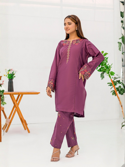 MAK Fashion Cotton Embroidered Stitched Suit 2-Piece-Mahnoor