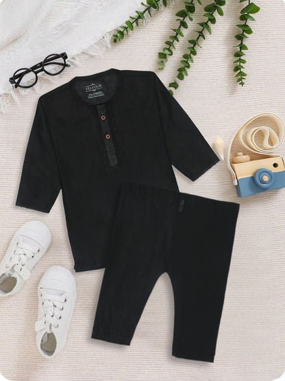 Velvour Boys Cotton Embroidered Stitched Kurta Pajama-VK02