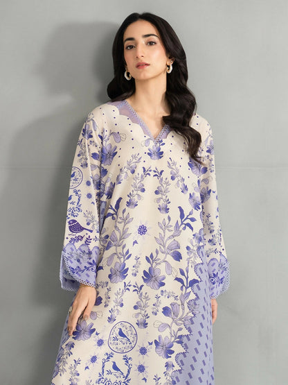 Panache Apparel Dear Summer Silk Lawn Printed Kaftan-Wild Daisy