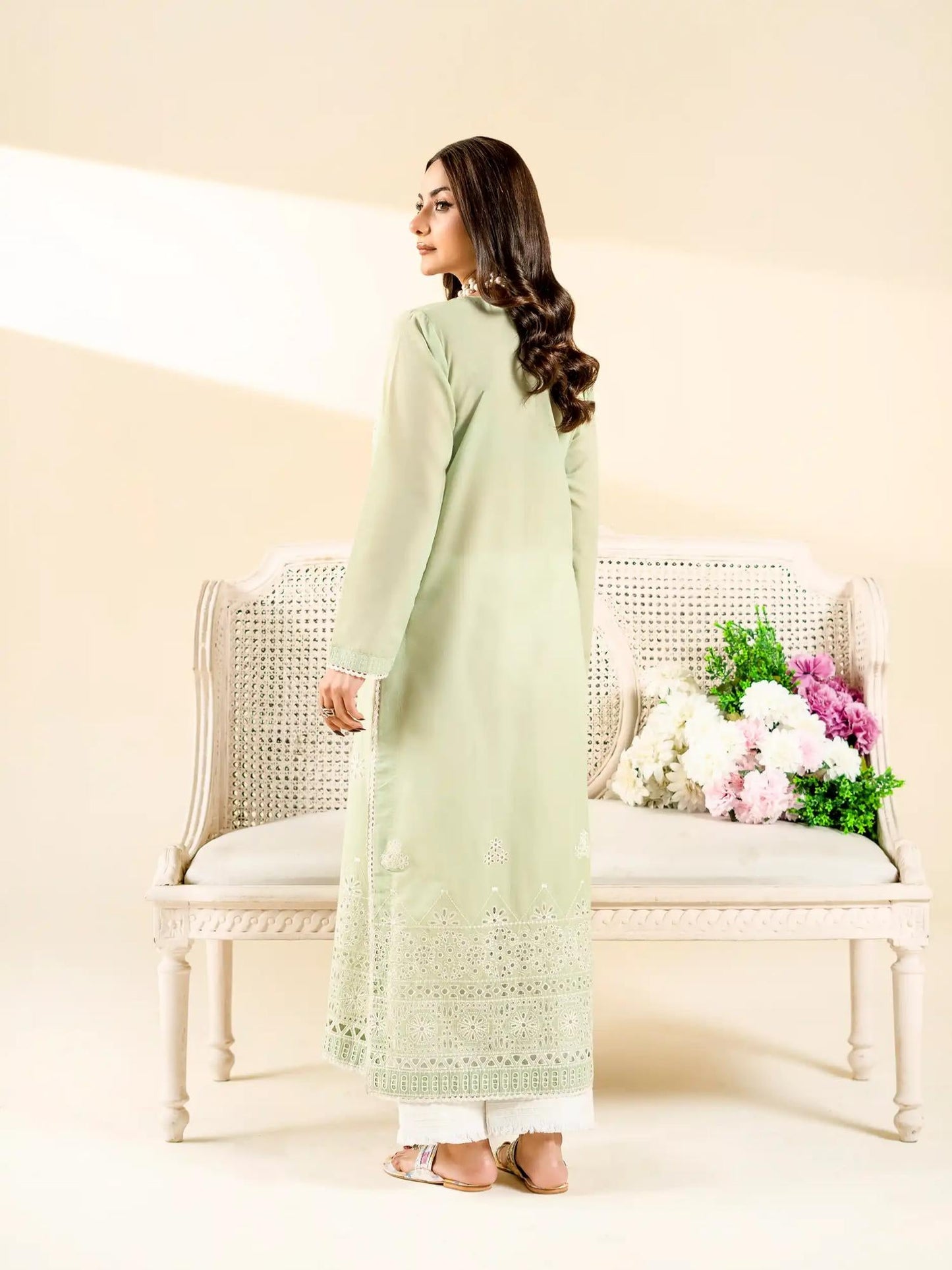 Light Green-Rabazka Blended Lawn Embroidered Stitched Shirt-WRTW-DELW-1PC-S26-04
