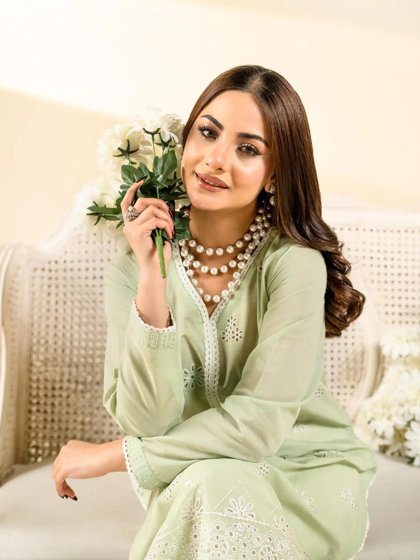 Light Green-Rabazka Blended Lawn Embroidered Stitched Shirt-WRTW-DELW-1PC-S26-04