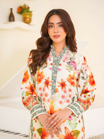 MH Cloth House Poly Lawn Printed Stitched 2-Piece Suit-Gulbahar
