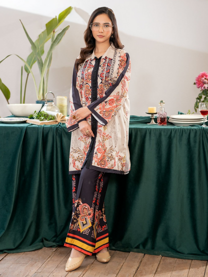 Panache Apparel Crepe De Luxe Crepe Printed Co-Ord Set-Silken