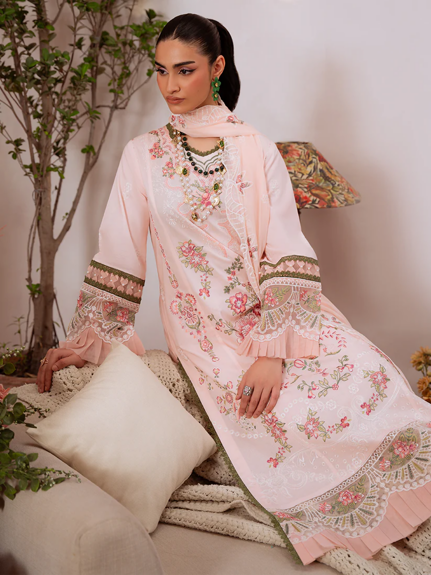 Mahnur Shanaya Lawn Embroidered Stitched 3-Piece Suit-SN-10