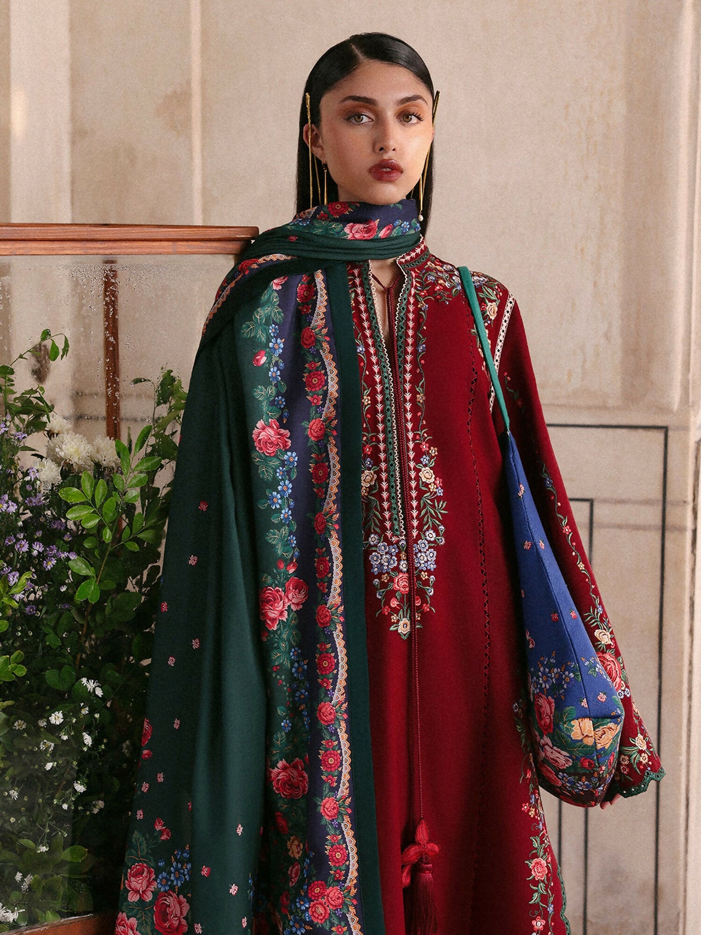 Jugnu By Hussain Rehar Khaddar'25 Embroidered Unstitched 3-Piece Suit-Gulshan