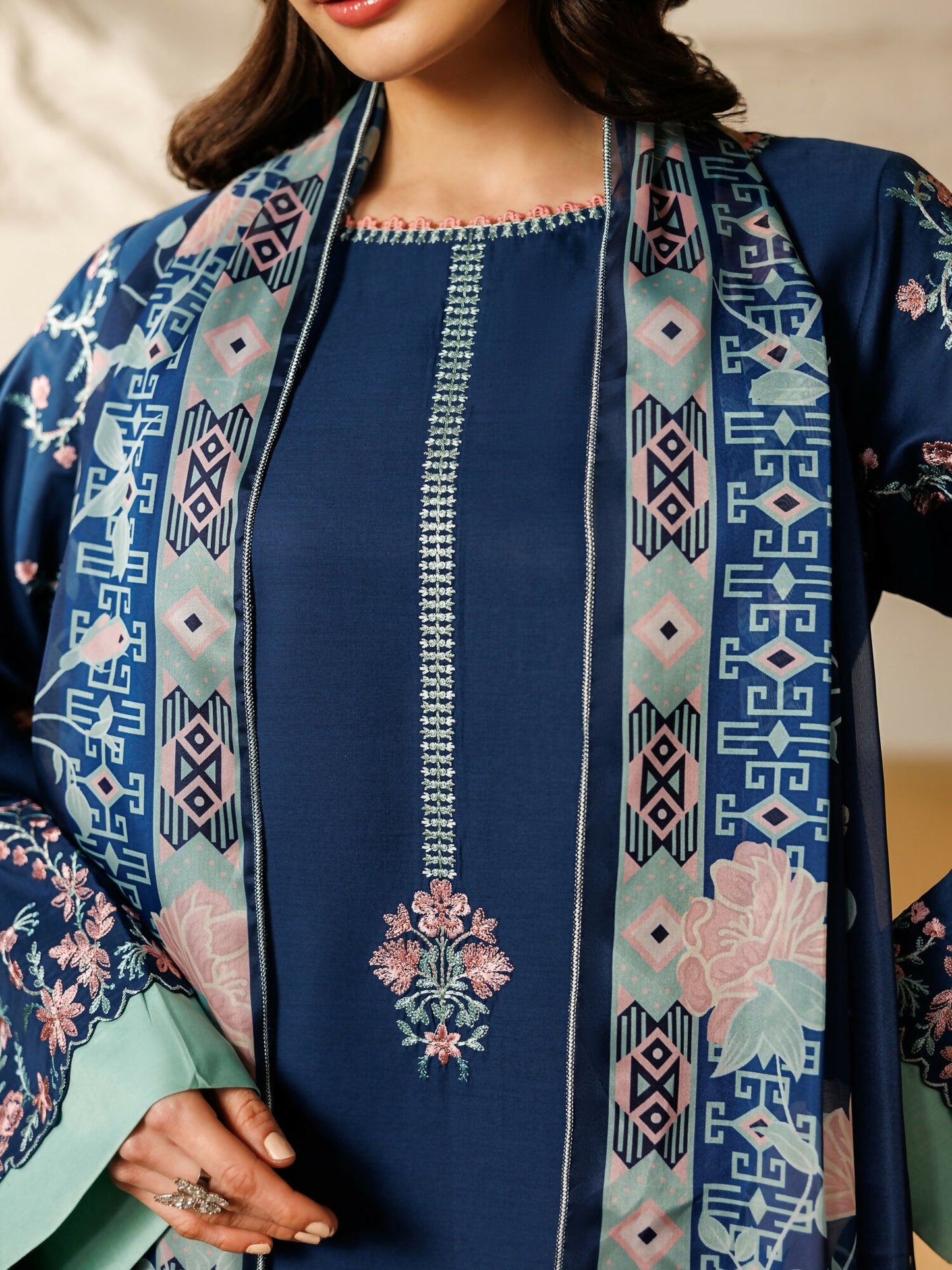 Panache Apparel Mistfall Ramadan Edit Cotton Embroidered Stitched Suit-Linea