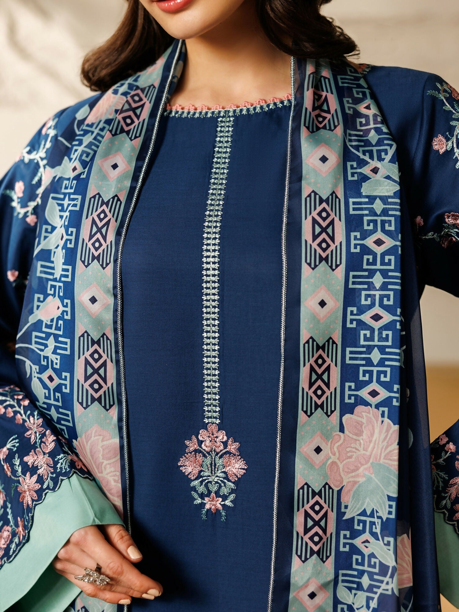Panache Apparel Mistfall Ramadan Edit Cotton Embroidered Stitched Suit-Linea