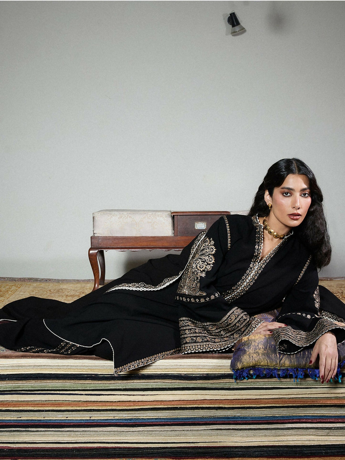 Jugnu by Hussain Rehar Karandi AW 25 - Edit III Embroidered Unstitched 3-Piece Suit-Tila