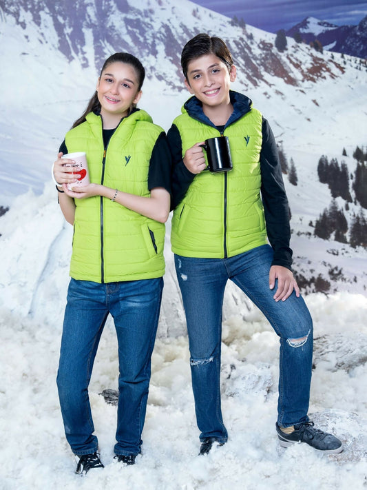 Yellow Velvour Puffer Jacket- VJ22-B