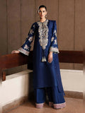 Hussain Rehar Luxury Pret Eid'24 Raw Silk Embellished Stitched 3-Piece Suit-Saxe