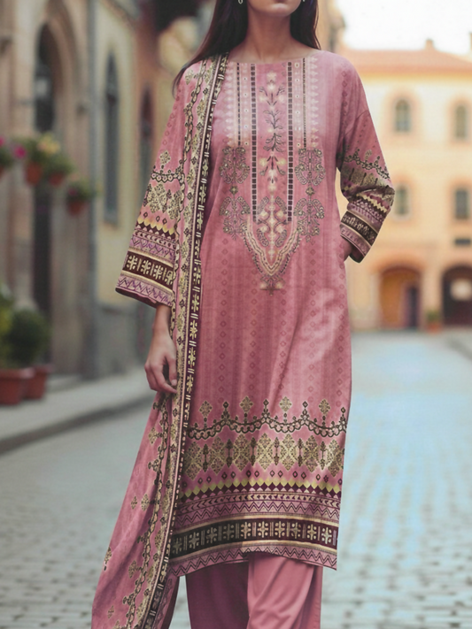 Bin Rehman Lawn Embroidered Unstitched 3-Piece Suit-D-125