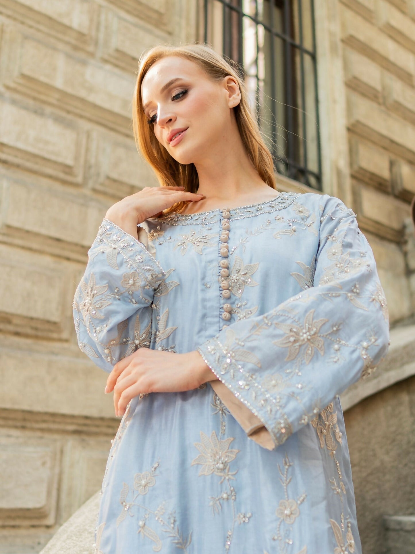 Farooq Hameed Studio EiD Collection'26 Pure Silk Embroidered Stitched 3-Piece Suit-Bareera