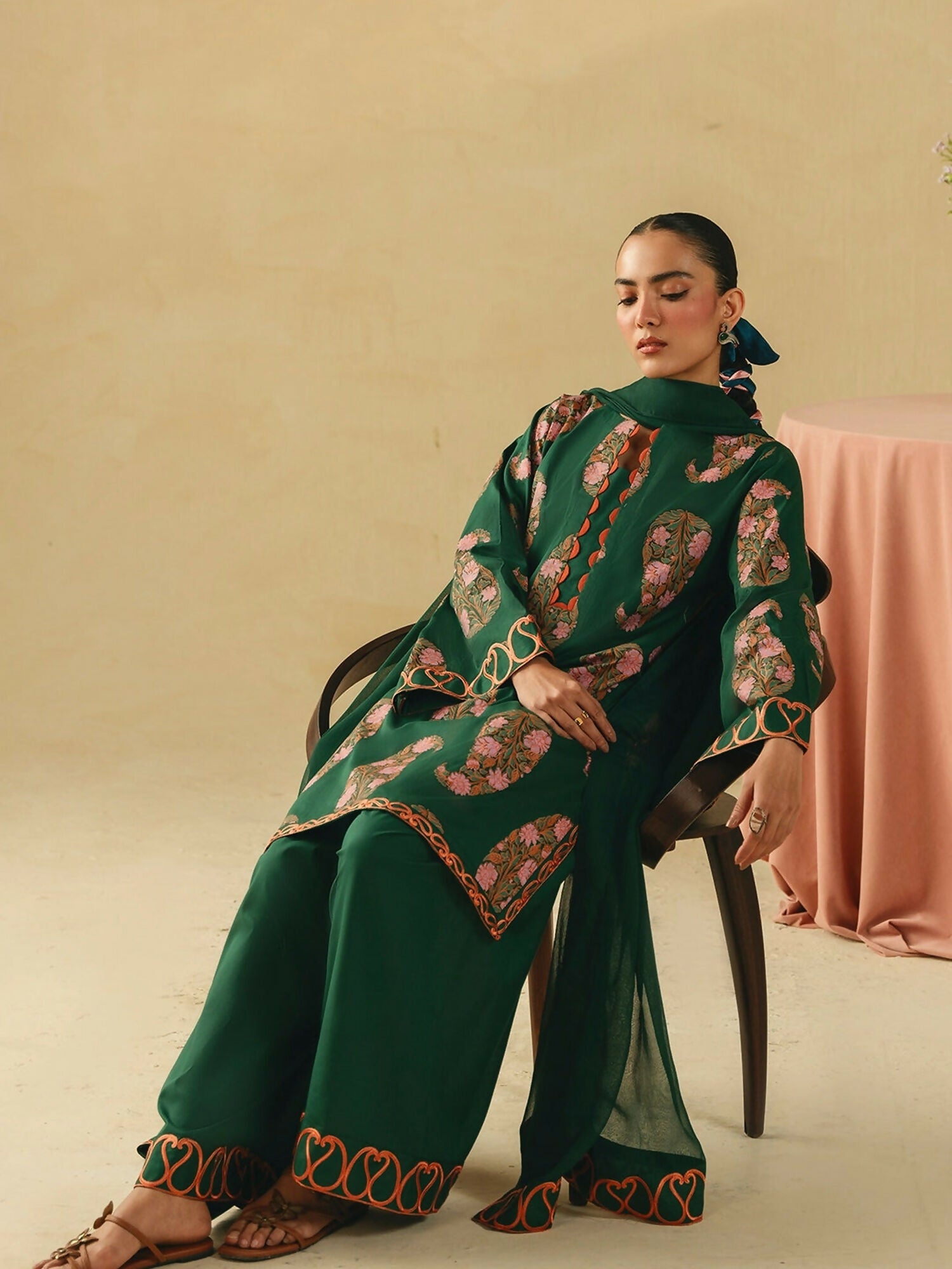 Mannat Clothing Boho Summer'26 Cotton Embroidered Stitched Suit-Leafline