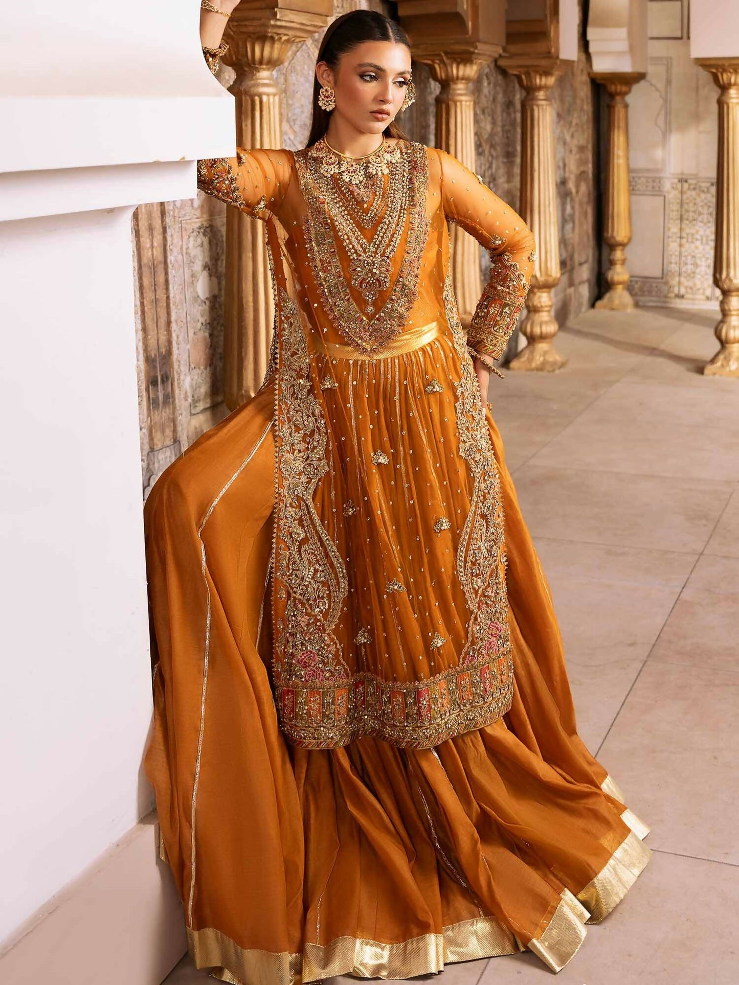 Shiza Hassan Shehnai Net Embellished Stitched 4-Piece Suit-Dina