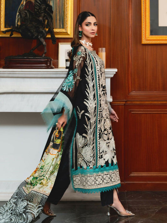 Shiza Hassan Aira Luxury Pret Cotton Net Embroidered Stitched 4-Piece Suit-Amorist