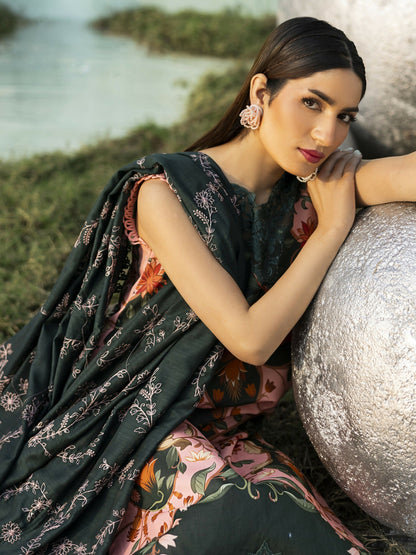 Parishay Ivy Bloom'26 Lawn Embroidered Unstitched 3-Piece Suit-IB-05