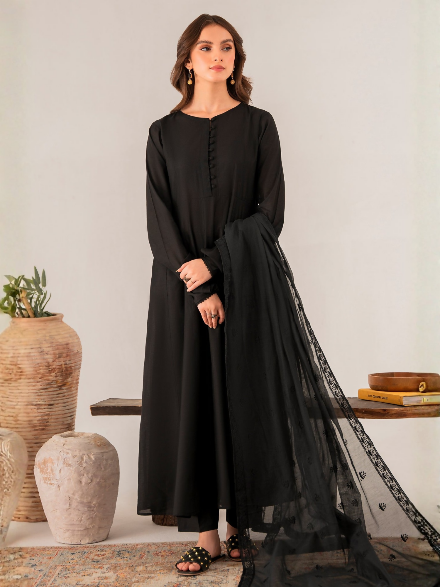 Panache Apparel Daily Essentials RTW Chambray Kattan Stitched Suit-Ash