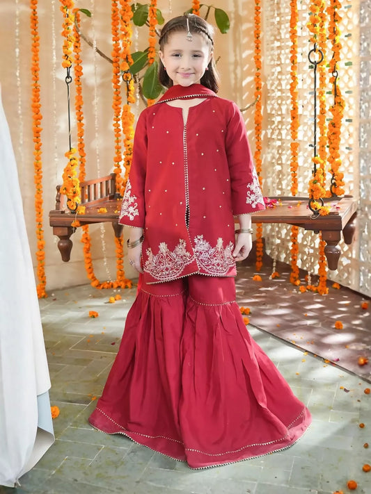Panache Apparel Noore Eid Edit Sheesha Silk Embroidered Stitched Suit-Lumi