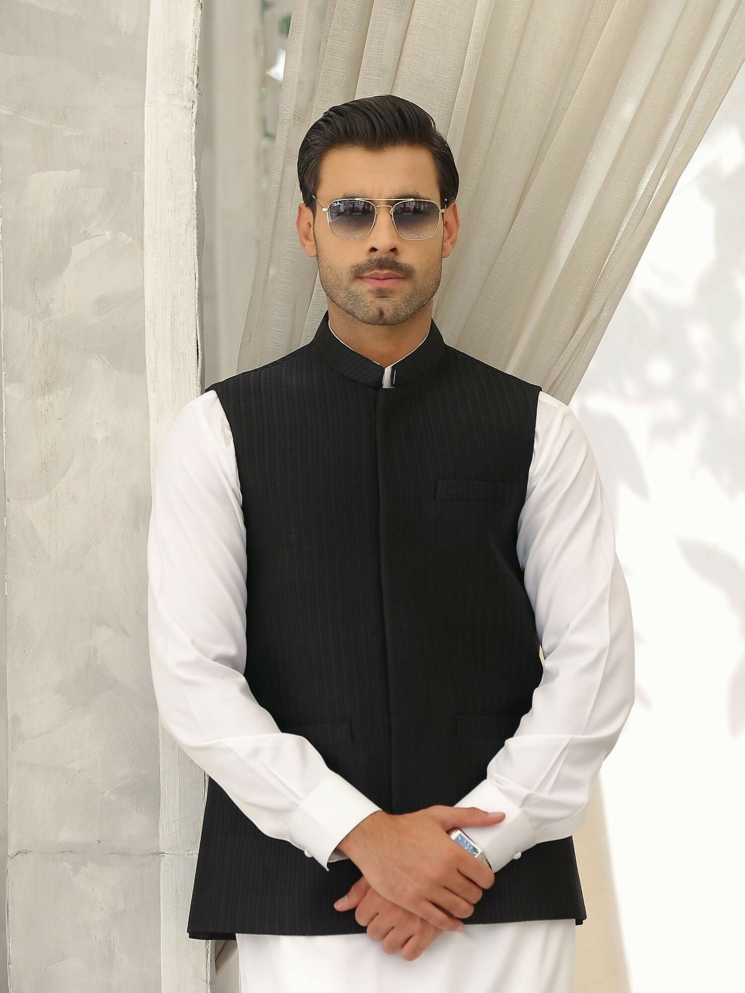 Gem Garments Afsanah Jacquard Waistcoat-Samar