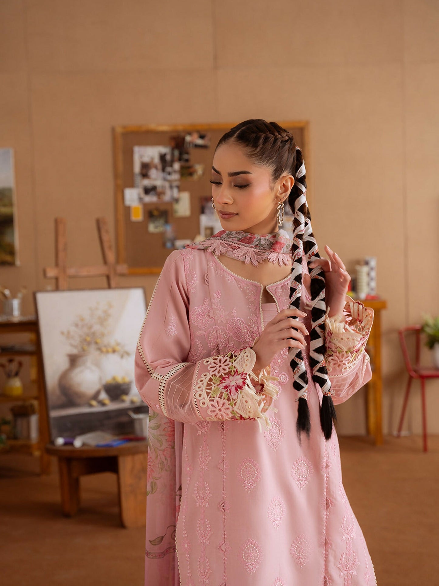 Joolie By Saira Rizwan Lawn Embroidered Unstitched 3-Piece Suit-Leyla-B-SRL25-04