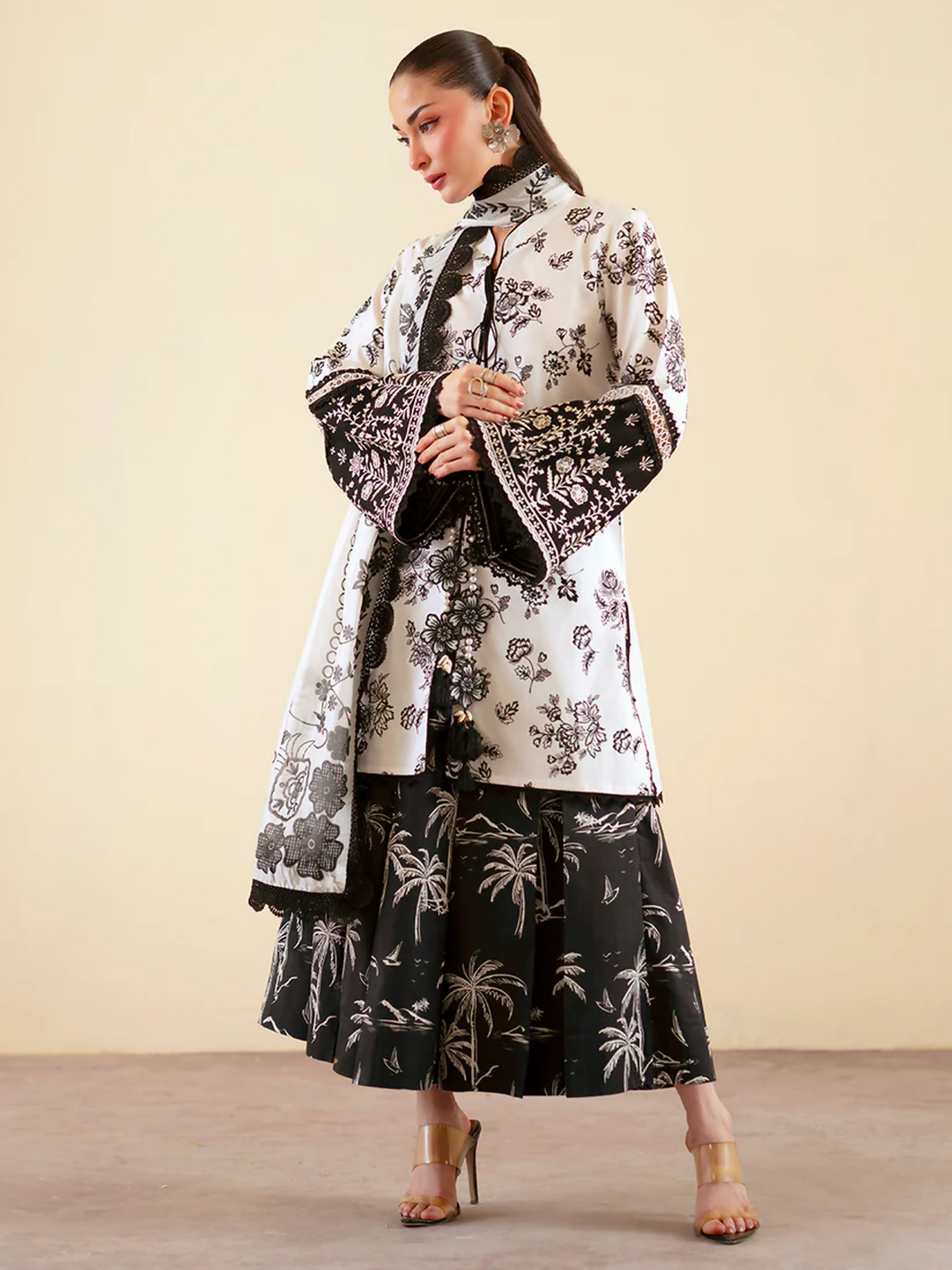 Mahnur Ember Lawn Embroidered Unstitched 3-Piece Suit-EM-005