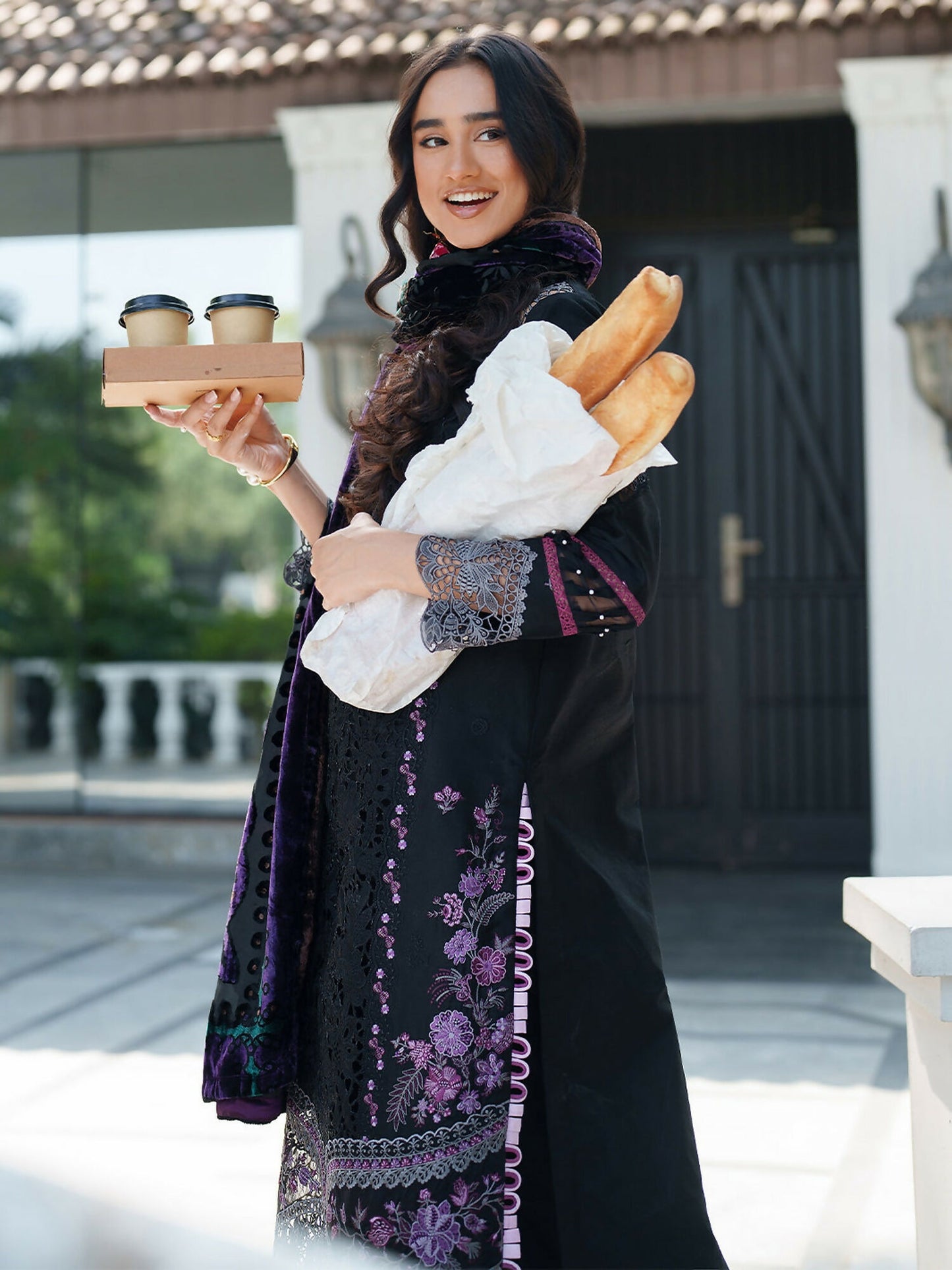 Parishay Panache Winter Corduroy Embroidered Stitched 3-Piece Suit-PNE-01