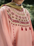 Hemstitch Lawn Embroidered Stitched 3-Piece Suit-Pinky Peony