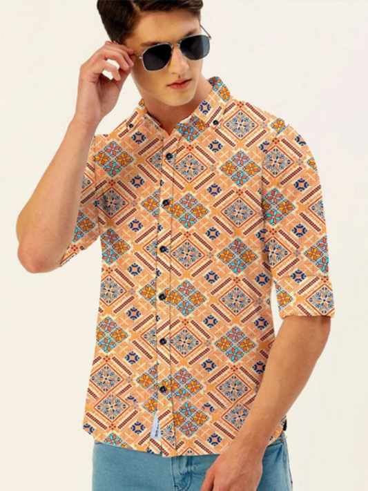 Jupiter Protected Square Printed Shirt-11534