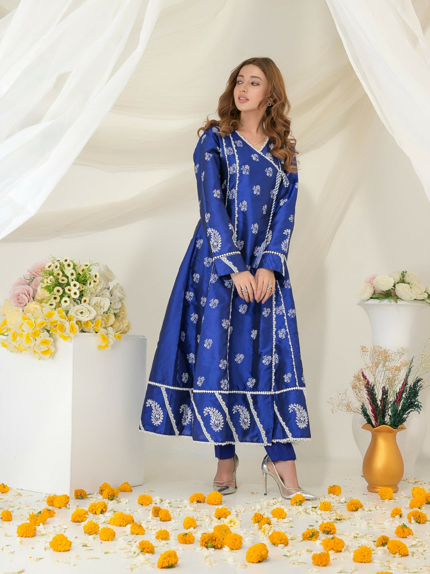 Ruby's Couture Gul-Bahar Silk Printed Anarkali-Murad