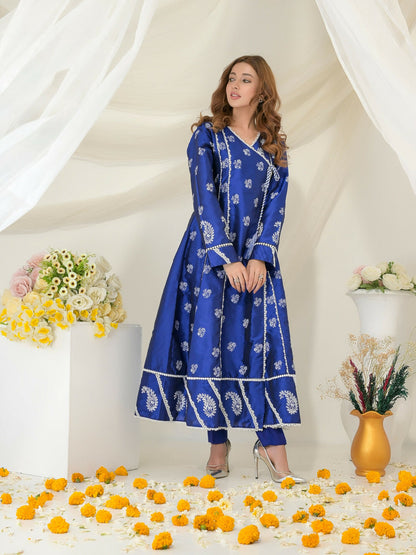 Ruby's Couture Gul-Bahar Silk Printed Anarkali-Murad